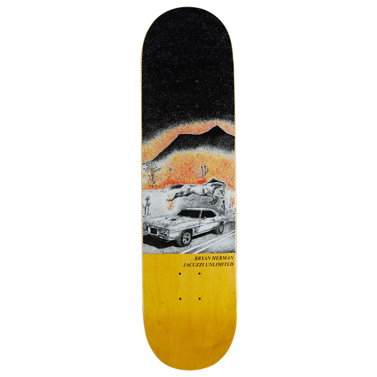 Jacuzzi Unlimited Bryan Herman Guest Board Fire Bird EX7 Skateboard Deck - Yellow - 8.00