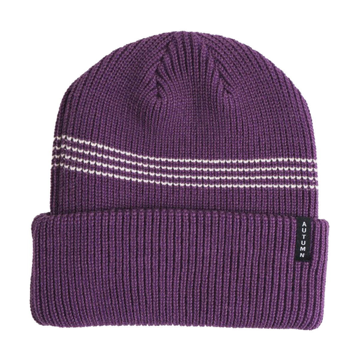 Autumn Mini Stripe Beanie - Plum image 1