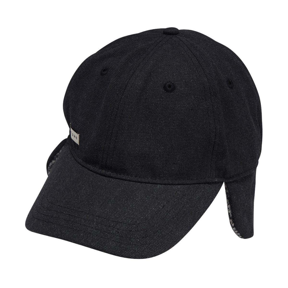 Autumn Washed Canvas Flap Hat - Black image 1