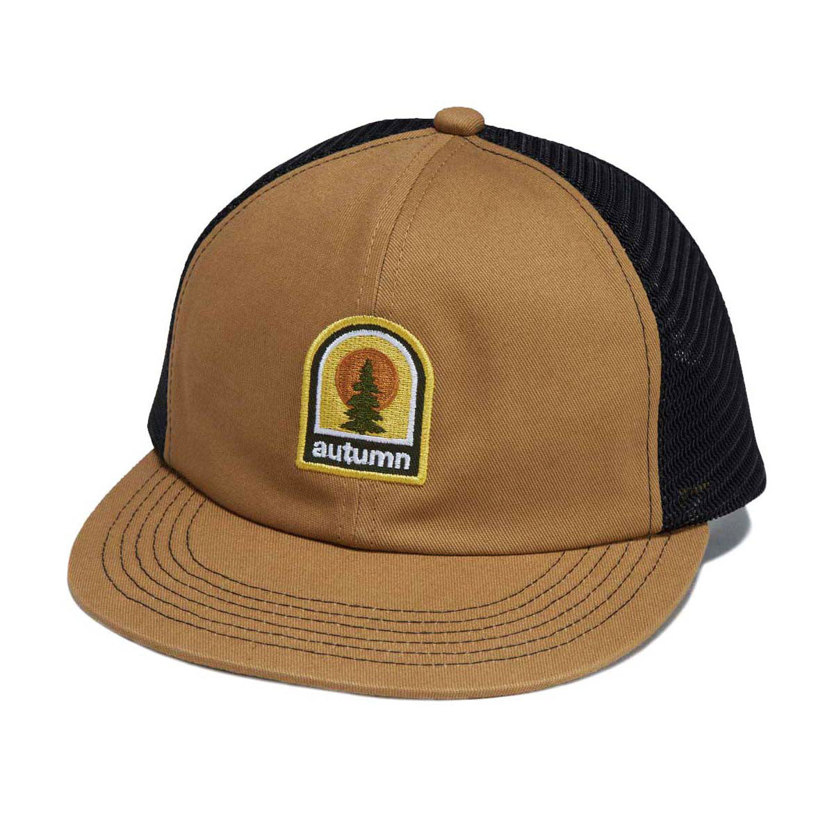 Autumn Twill 6 Panel Trucker Hat - Brown image 1