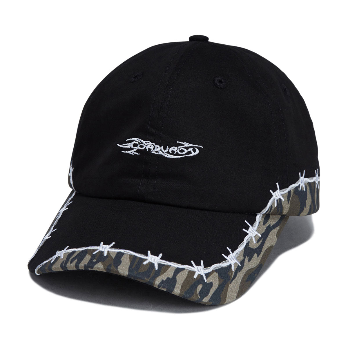 Corduroy Camo Strapback Hat - Black image 1