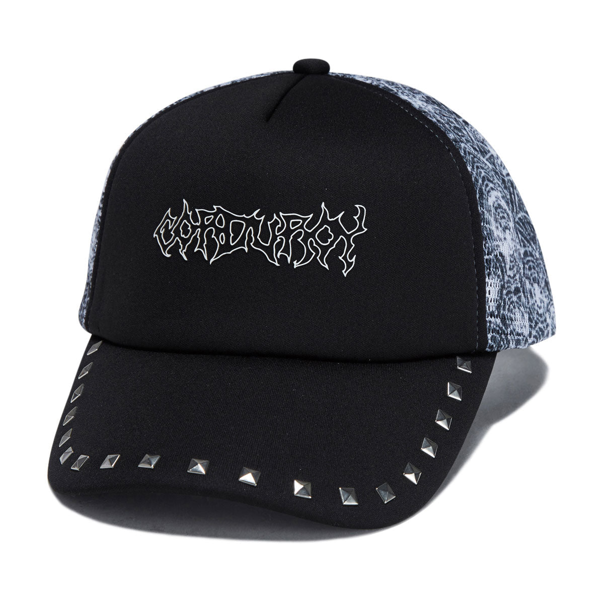 Corduroy Stud Trucker Hat - Black image 1