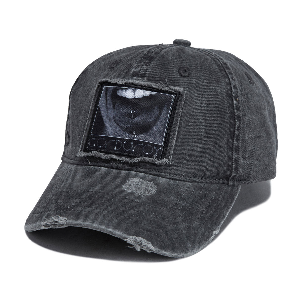 Corduroy Washed 6 Panel Hat - Black image 1