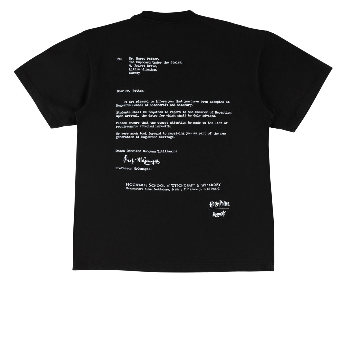 Welcome x Harry Potter Acceptance T-Shirt - Black image 2