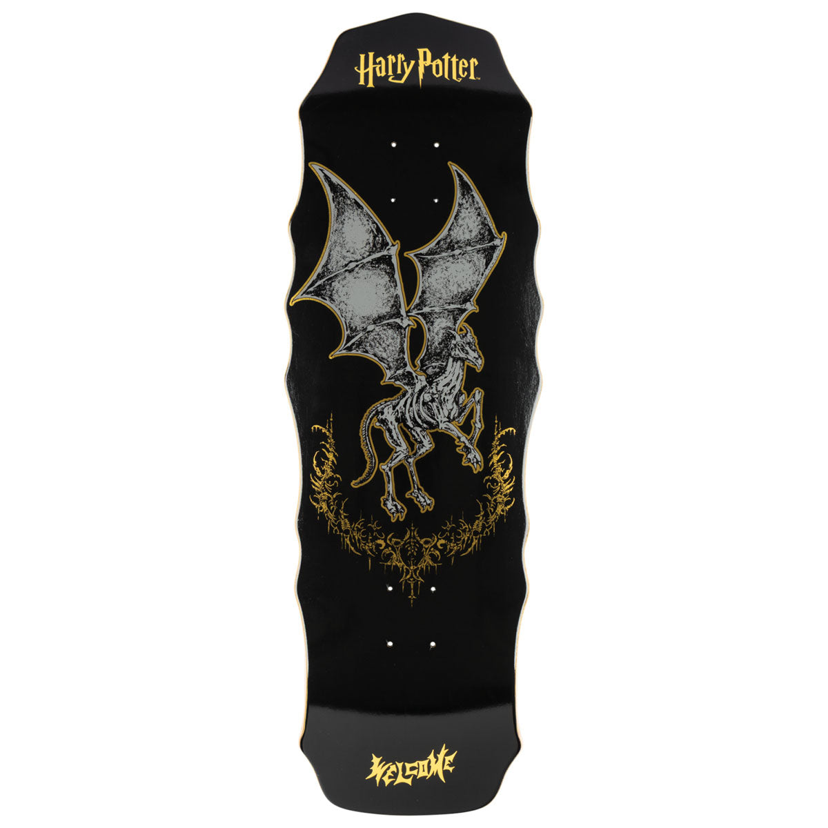 Welcome x Harry Potter Thestral On A Widow Skateboard Deck - Black/Gold Foil - 10.00