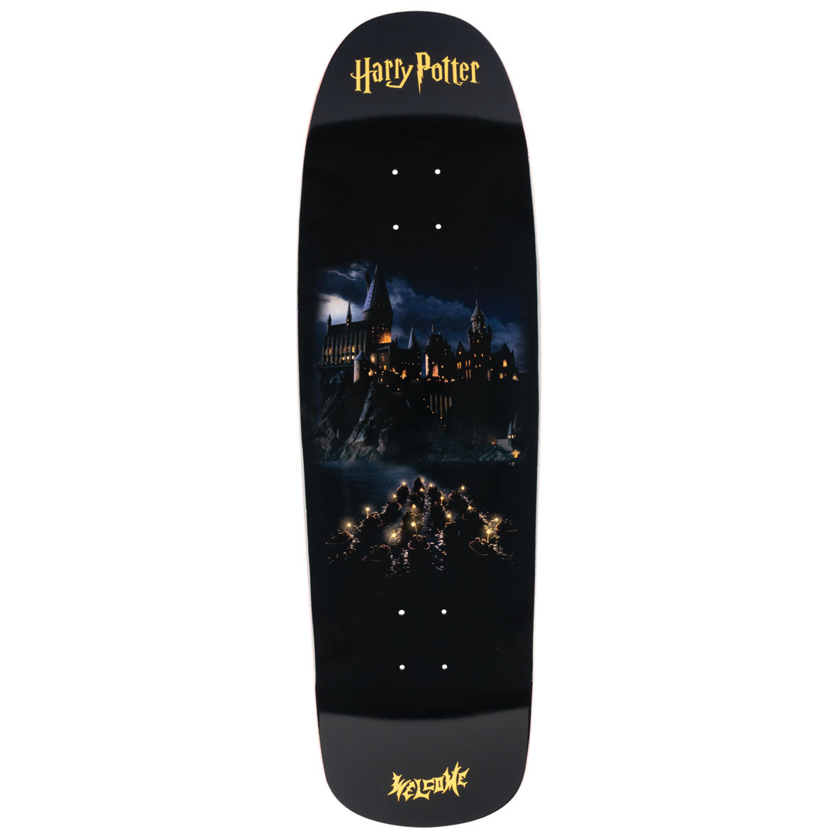 Welcome x Harry Potter Arrival On A Slappy Slap Skateboard Deck - Black/Gold Foil - 9.50