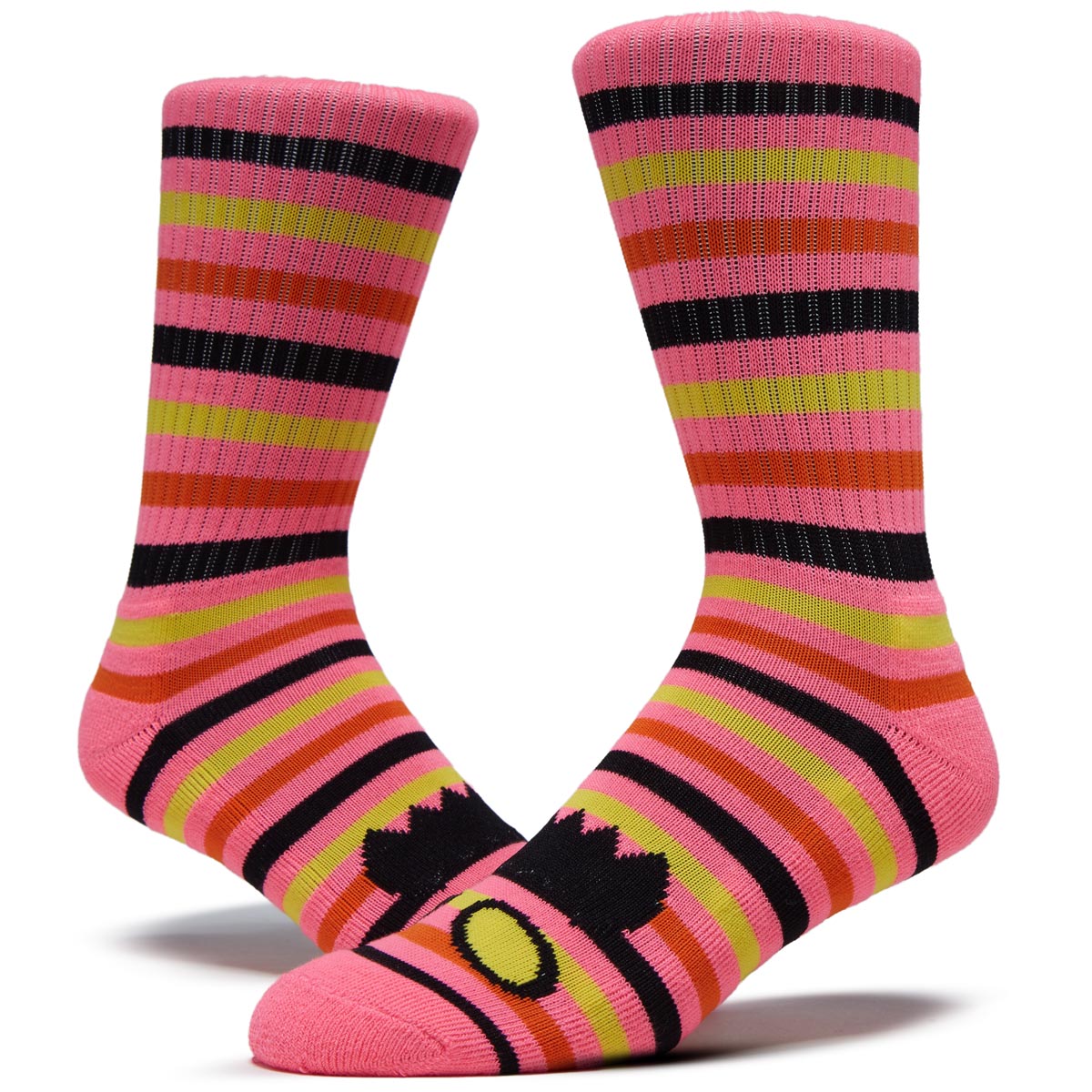 Toy Machine Monster Mini Stripes Socks - Neon Pink image 2