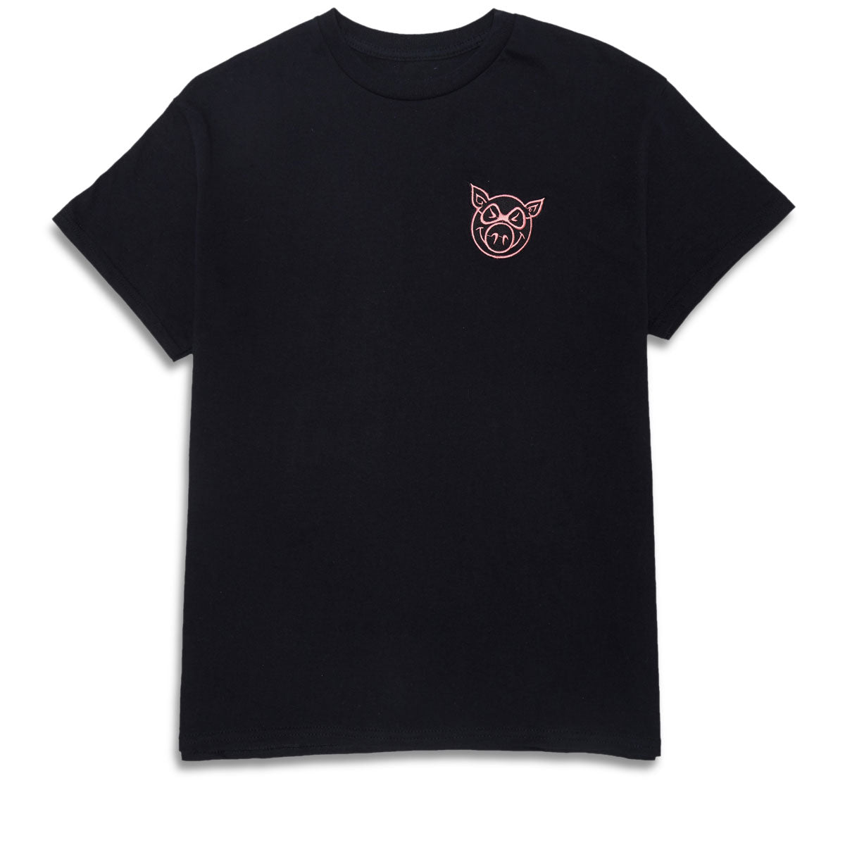 Pig Head Embroidery T-Shirt - Black image 1