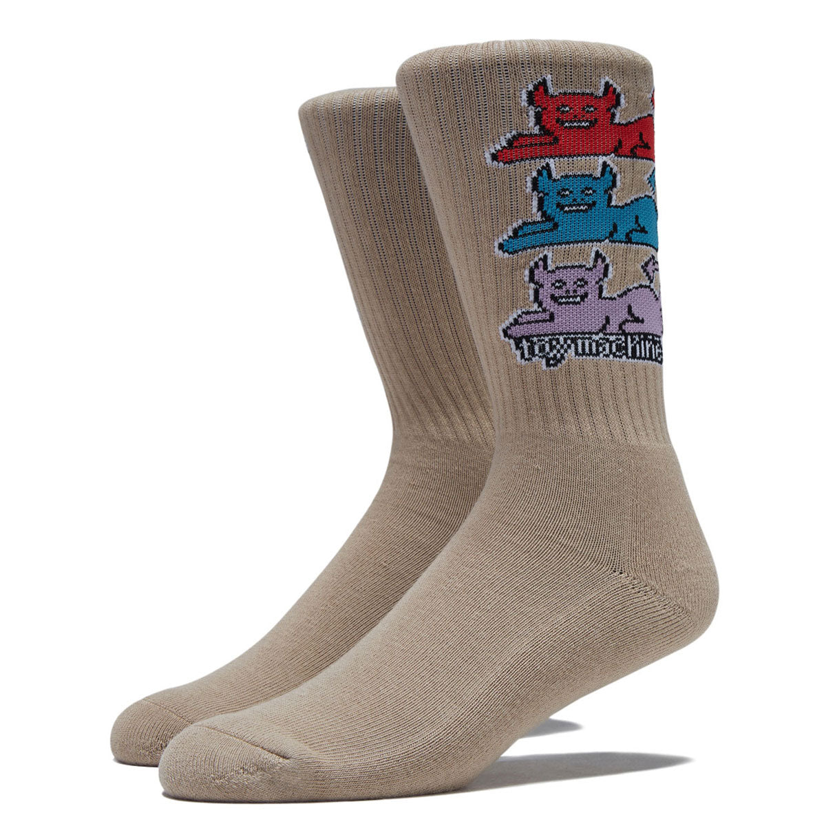 Toy Machine Triple Cat Socks - Tan image 1