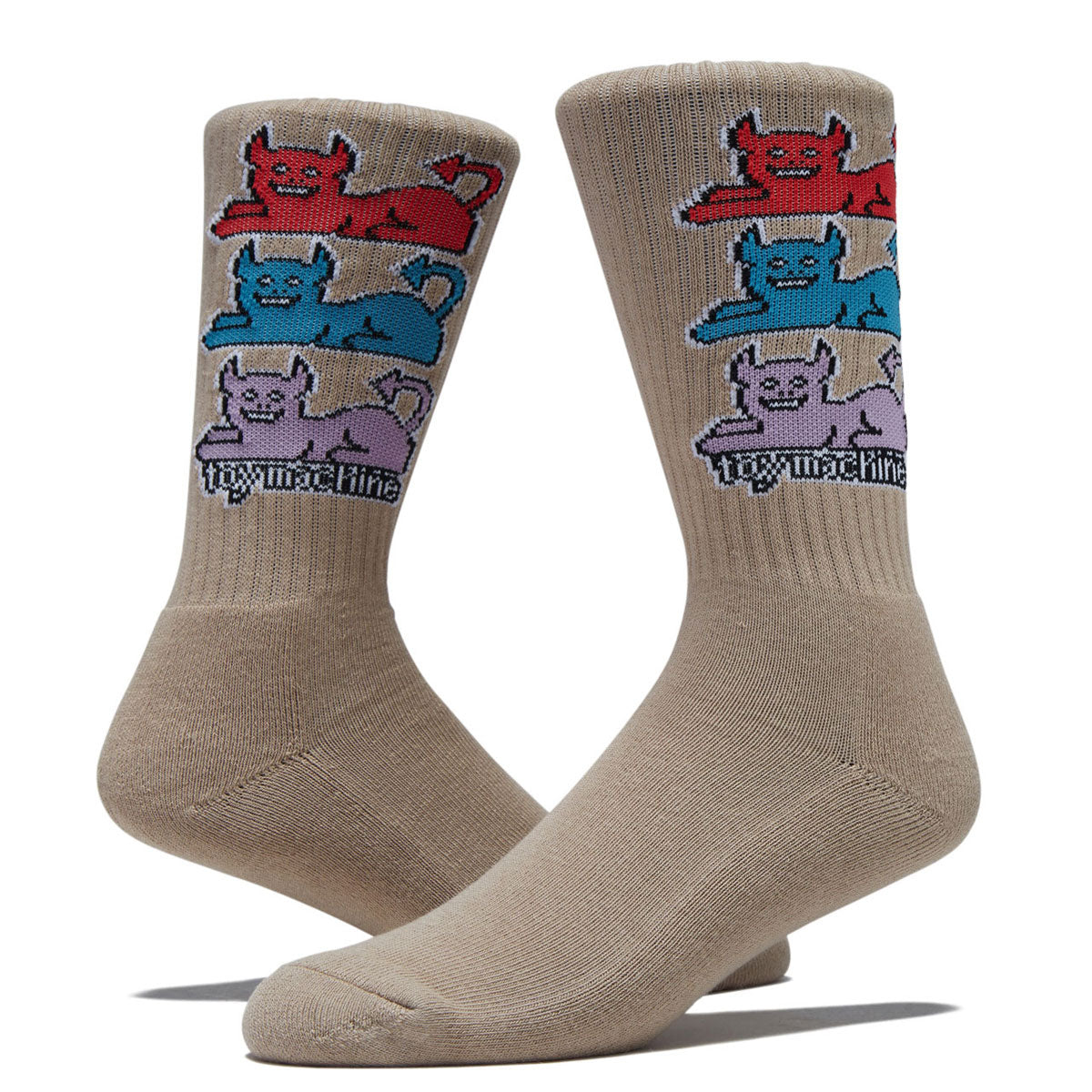 Toy Machine Triple Cat Socks - Tan image 2
