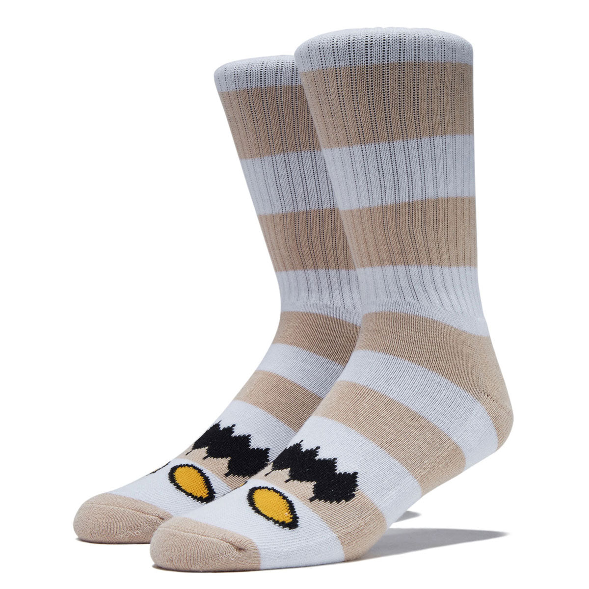 Toy Machine Monster Big Stripe Socks - Tan image 1