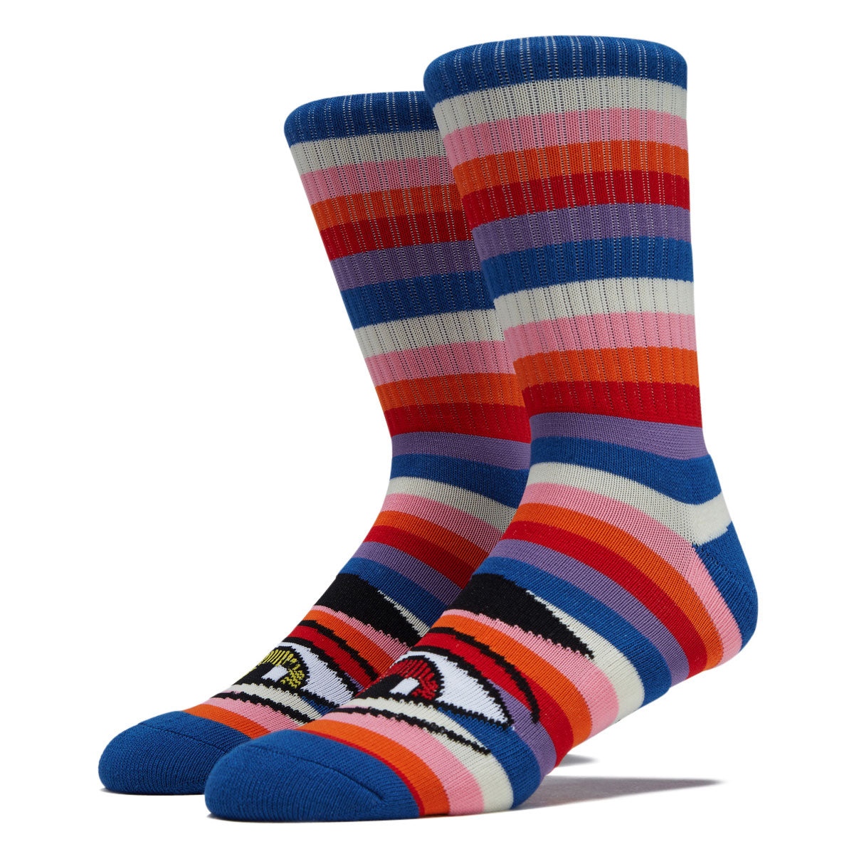 Toy Machine Sect Eye Rainbow Crew Socks - Blue image 1