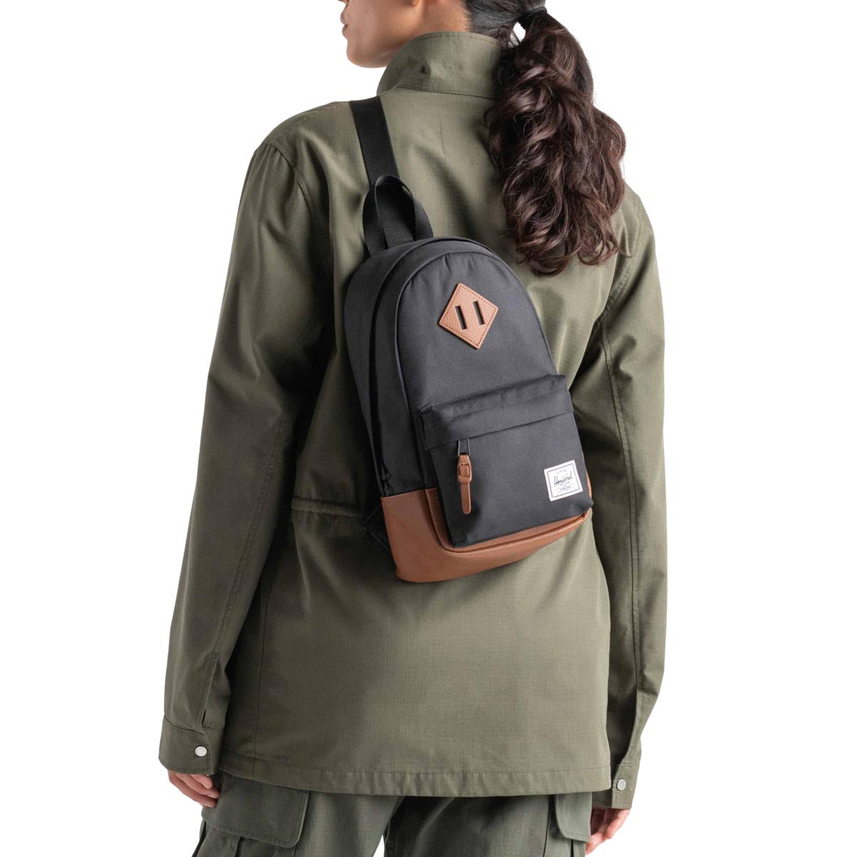 Herschel Supply Heritage Shoulder Bag - Black/Tan image 3