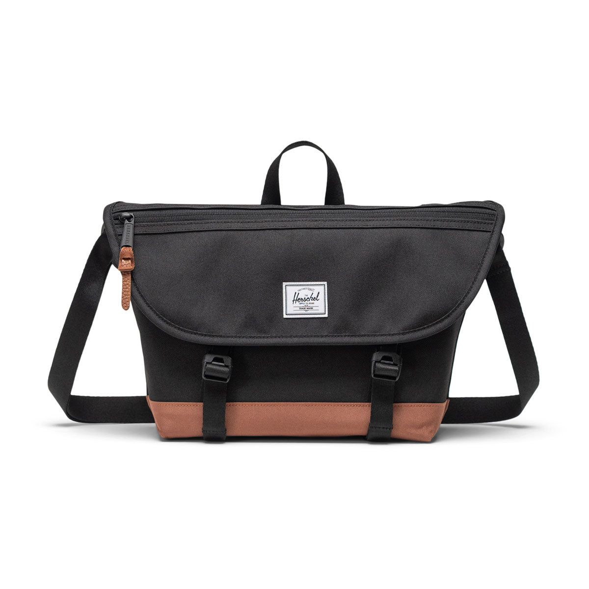 Herschel Supply Cove Small Messenger Bag - Black/Saddle Brown image 1