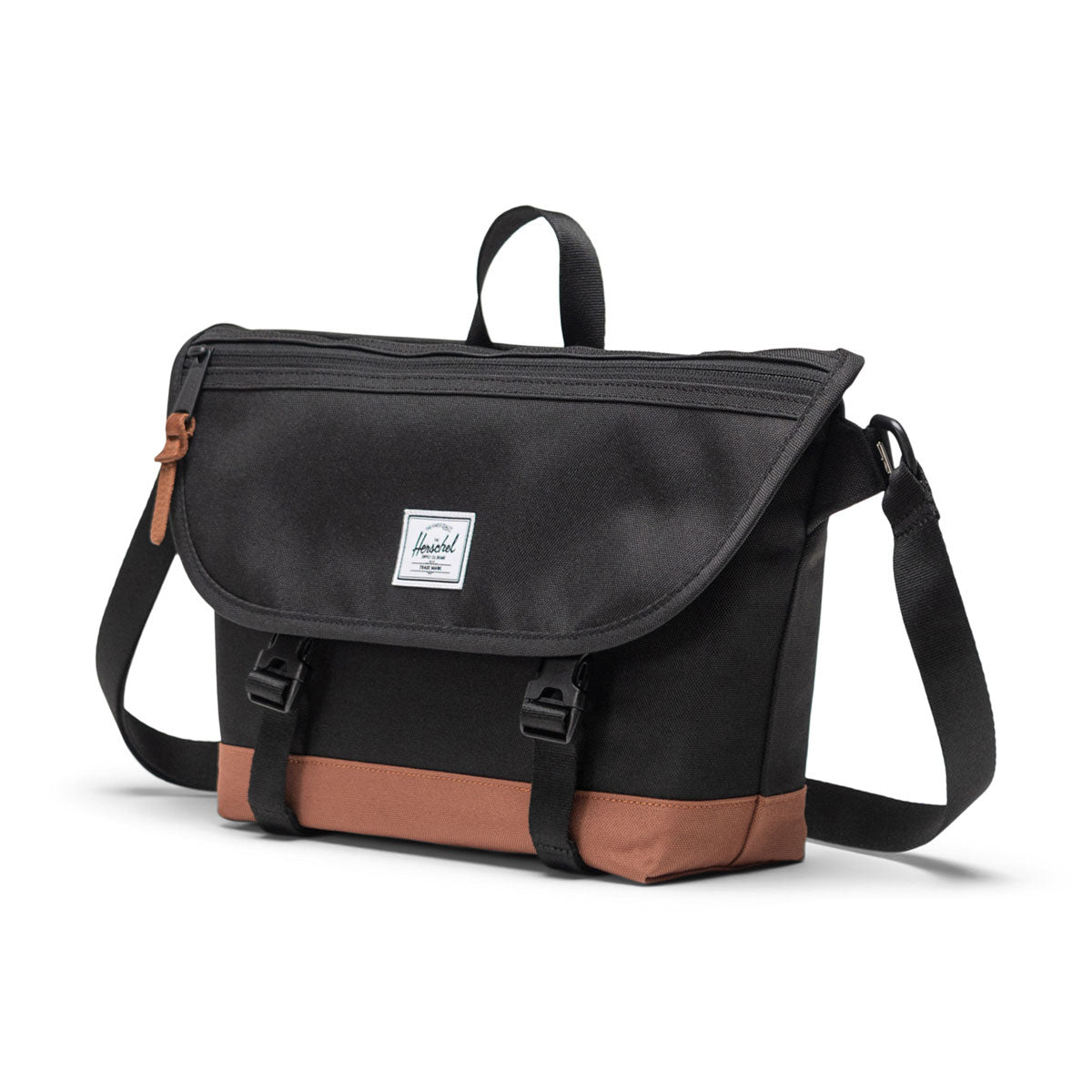 Herschel Supply Cove Small Messenger Bag - Black/Saddle Brown image 3