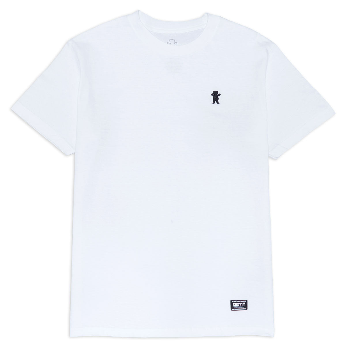Grizzly Embroidered OG Bear T-Shirt - White/Black image 1