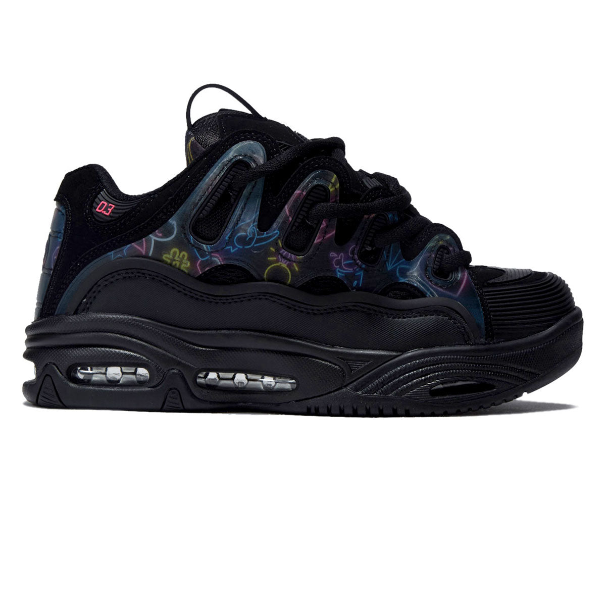 Osiris D3 2001 Shoes - Black/Pink/Holo image 1