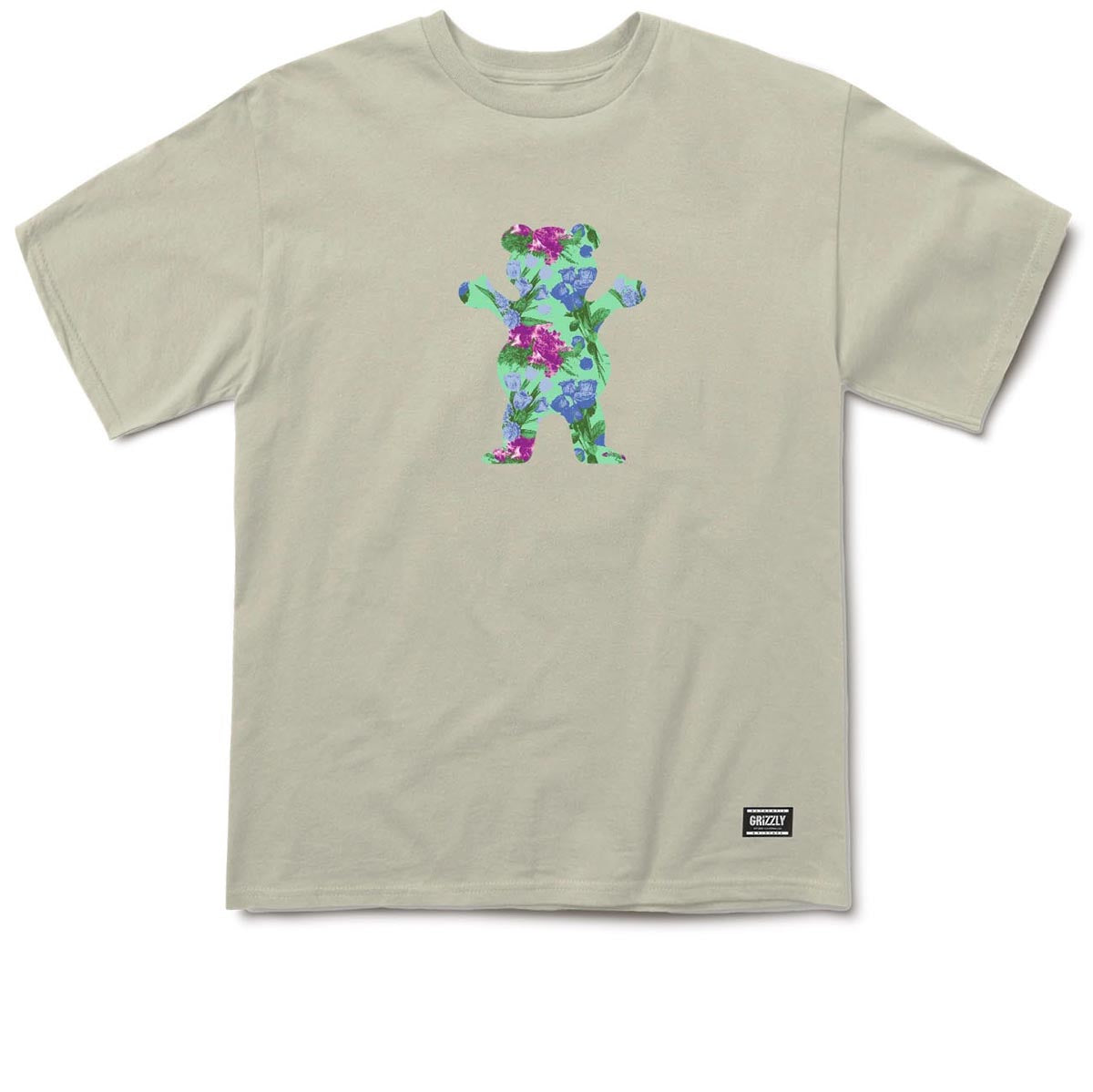 Grizzly Give Em Flowers T-Shirt - Cream image 1