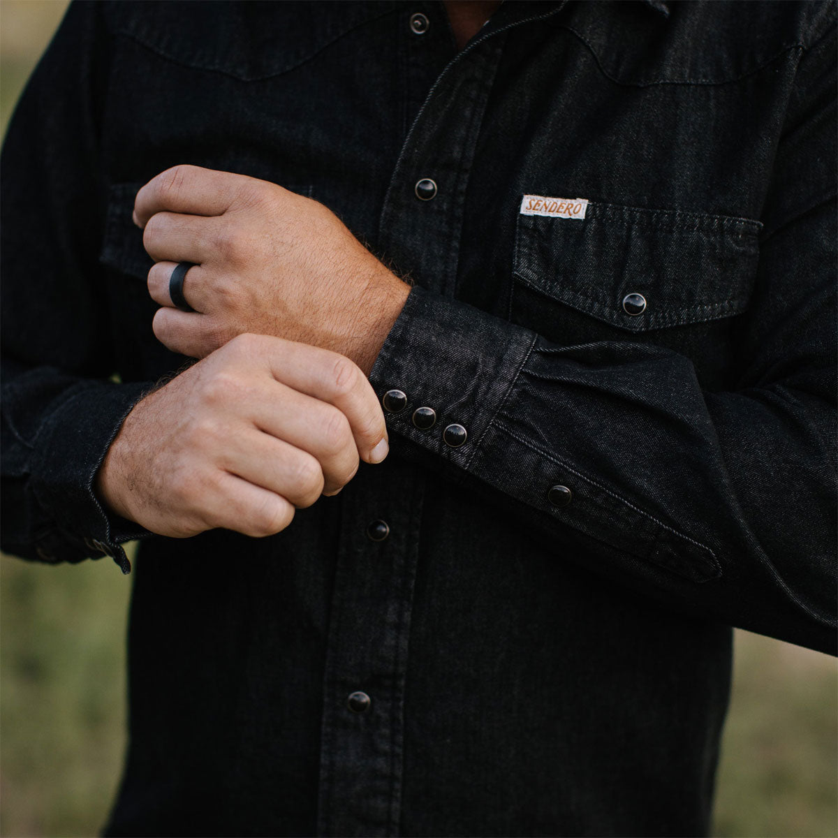 Sendero The Wyatt Pearl Snap Long Sleeve Shirt - Midnight Denim image 5