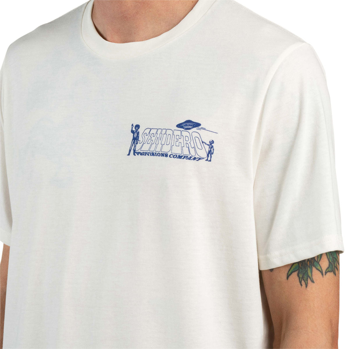 Sendero Cowboy Lift Off T-Shirt - Vintage White/Navy image 5