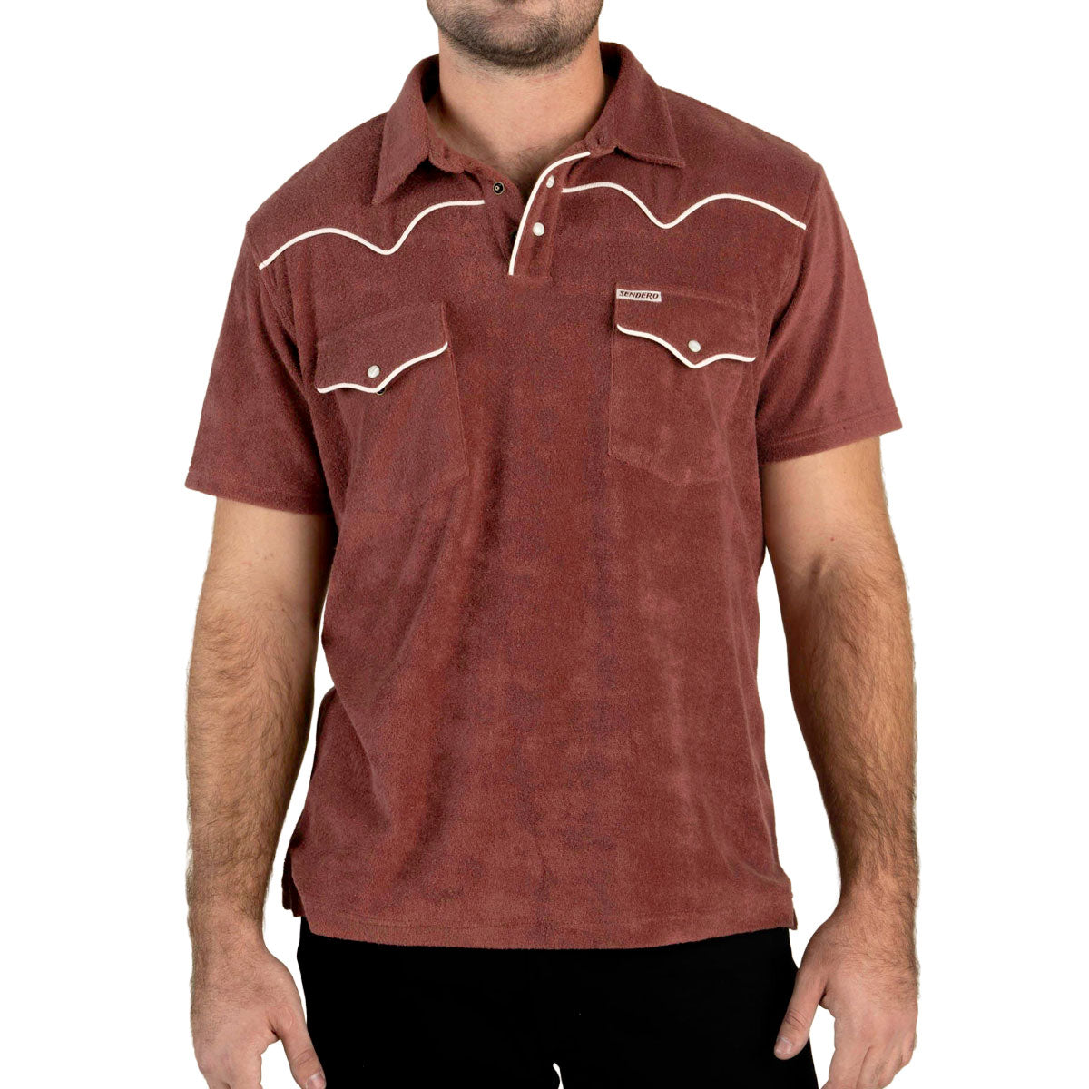 Sendero Cantina Terry Polo Shirt - Mahogony image 2