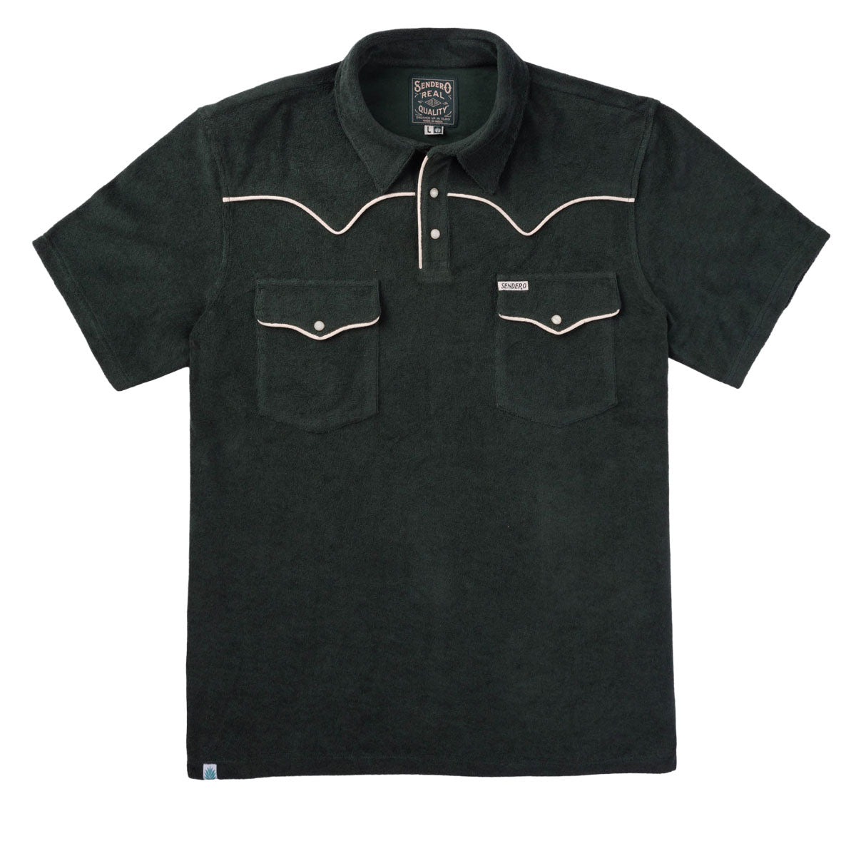 Sendero Cantina Terry Polo Shirt - Spruce Green image 1