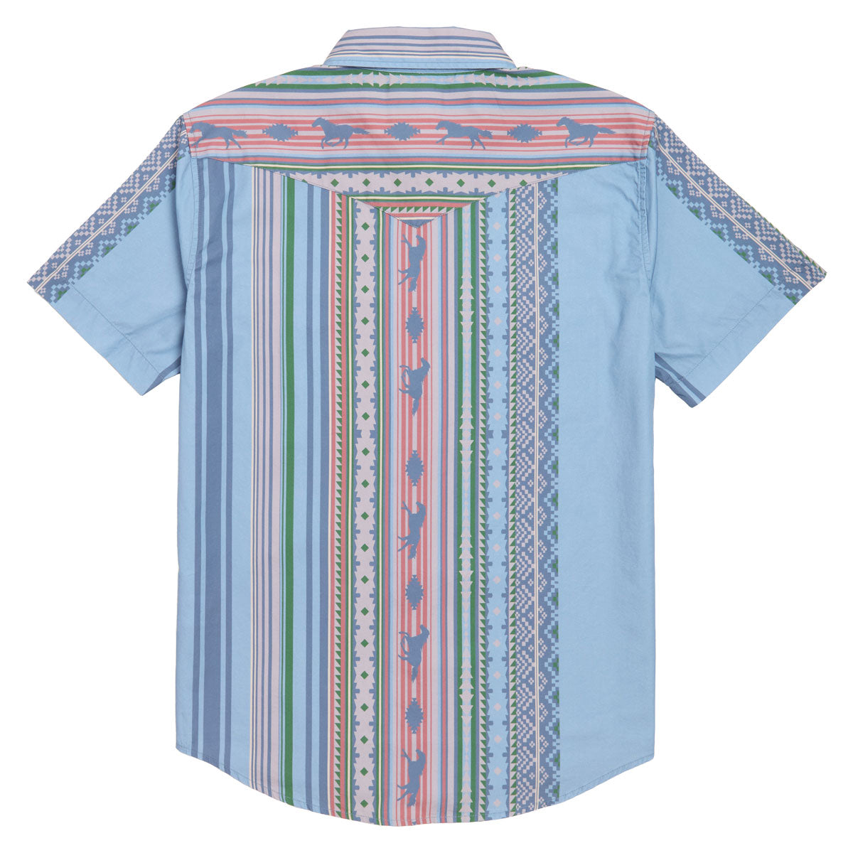 Sendero The Wyatt Pearl Snap Serape Shirt - Western Stripe Sky Blue image 2