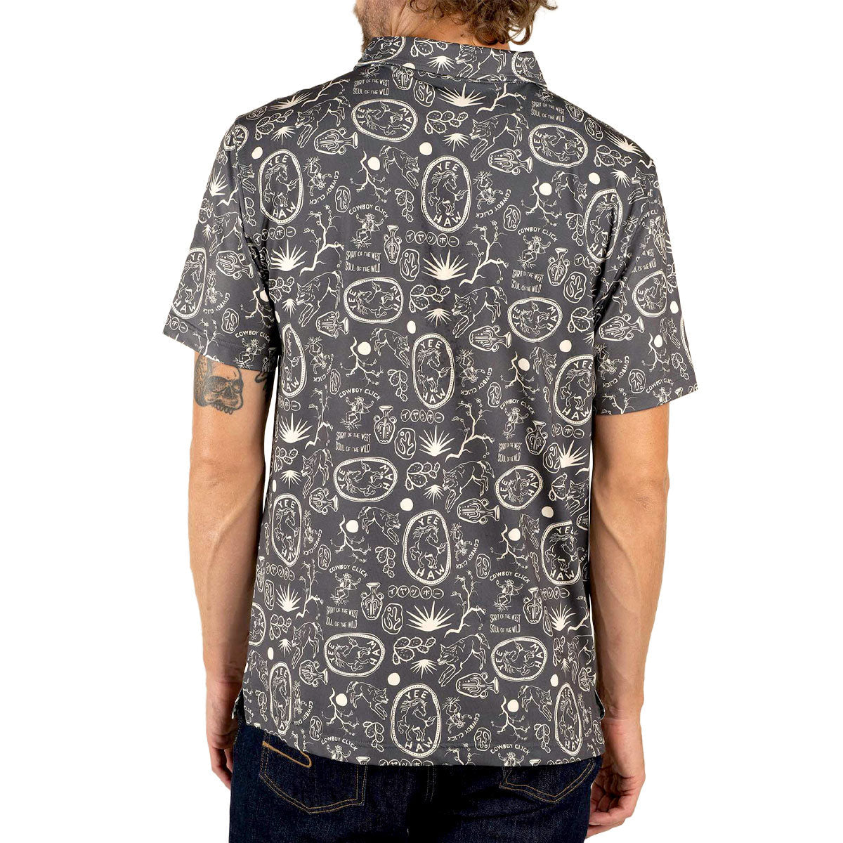 Sendero High Noon Performance Polo Shirt - Haw Yee Print Charcoal image 3