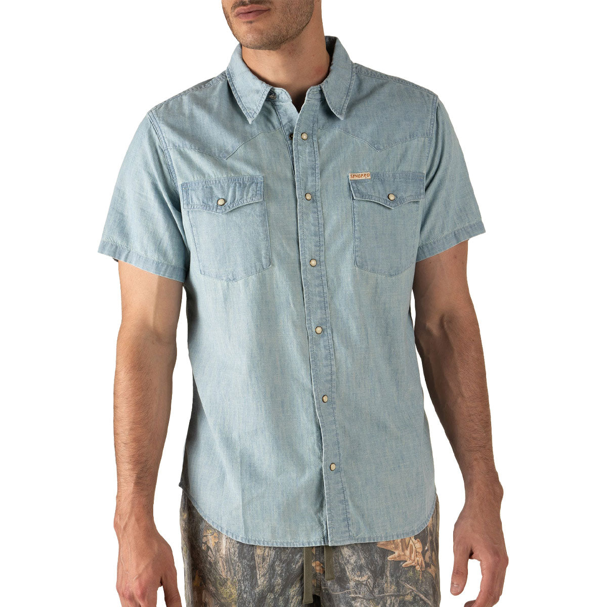 Sendero The Wyatt Pearl Snap Denim Shirt - Washed Indigo Chambray image 2