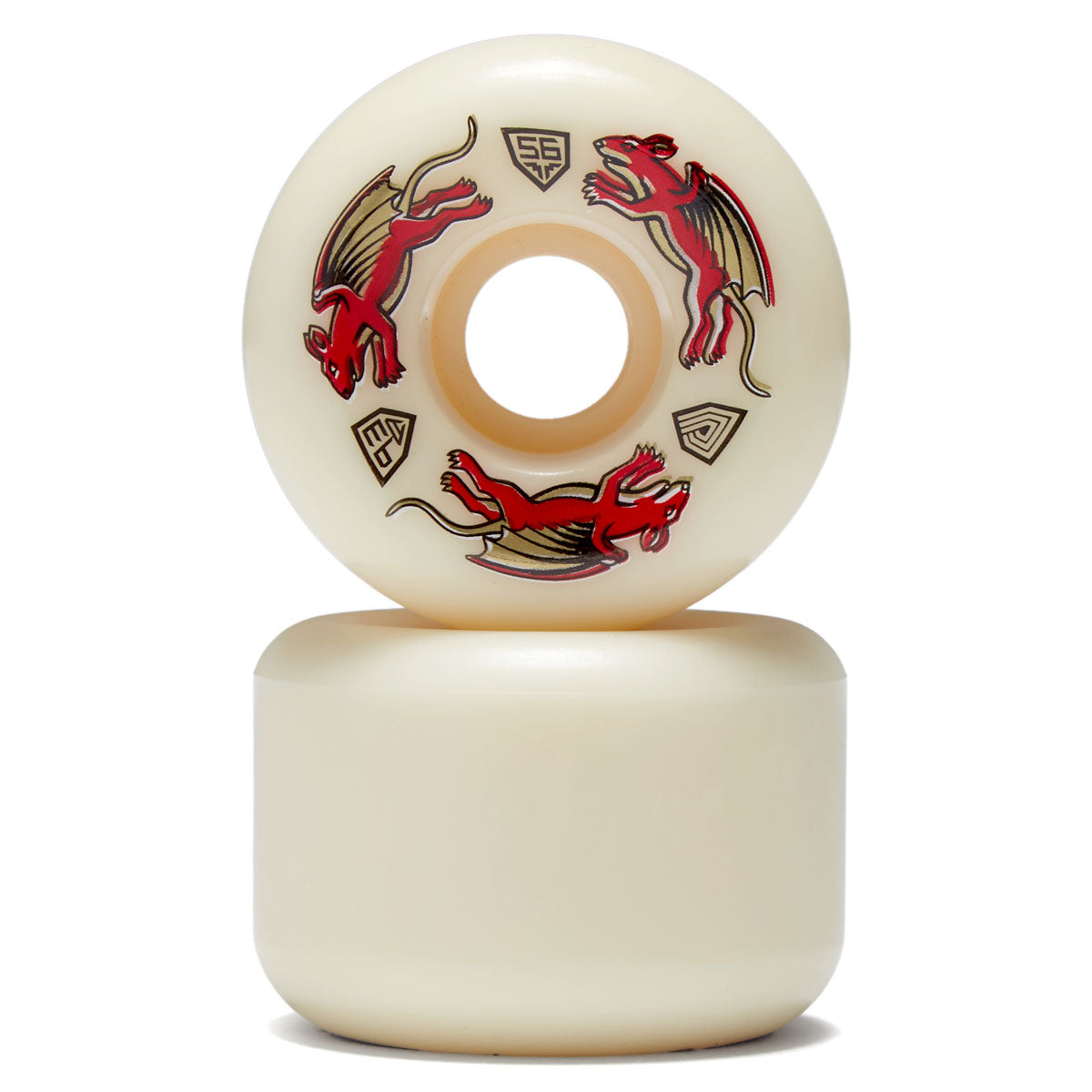 Powell-Peralta Dragon Formula Nano Rat 93a A2 Skateboard Wheels - Off White - 56mm image 2