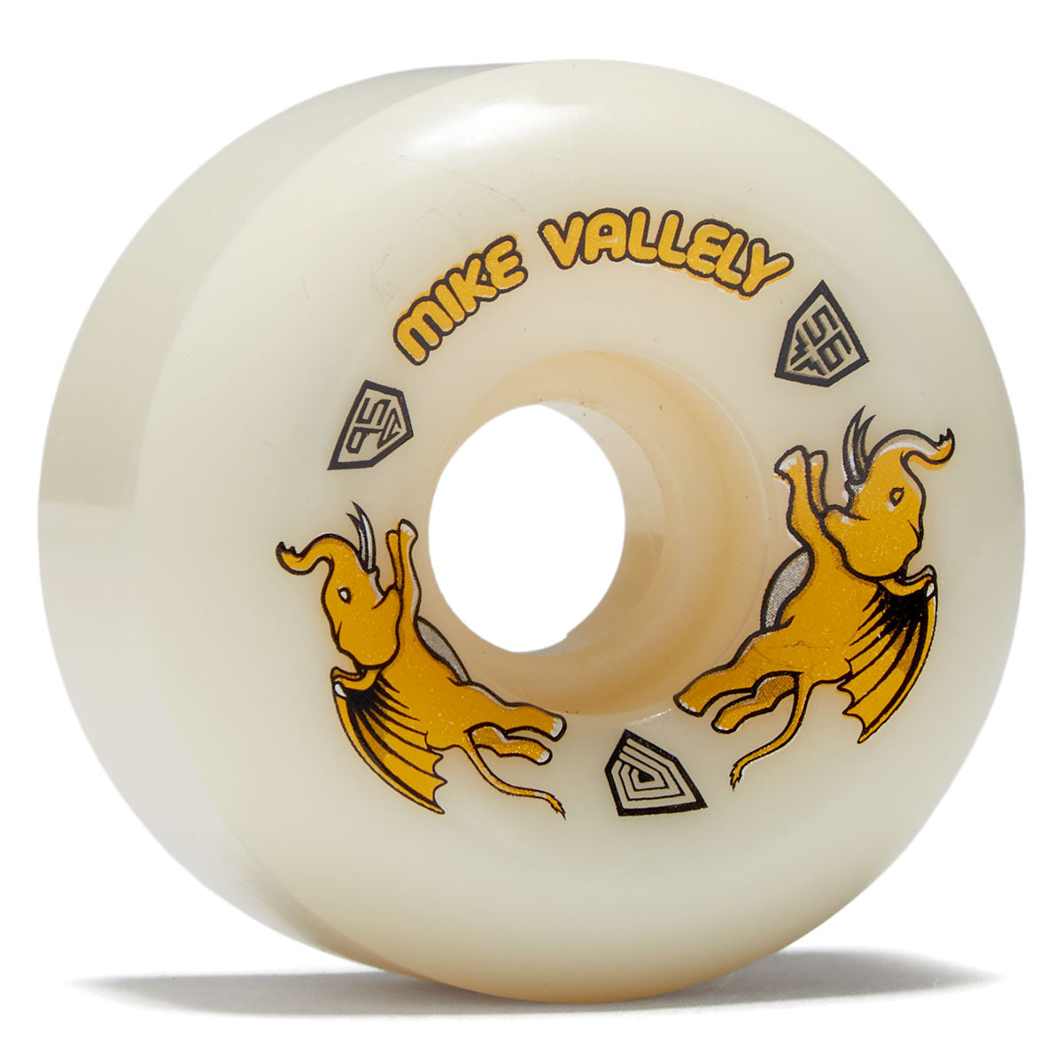 Powell-Peralta Dragon Formula Mike Vallely 95a V6 Skateboard Wheels - Off White - 56mm image 1