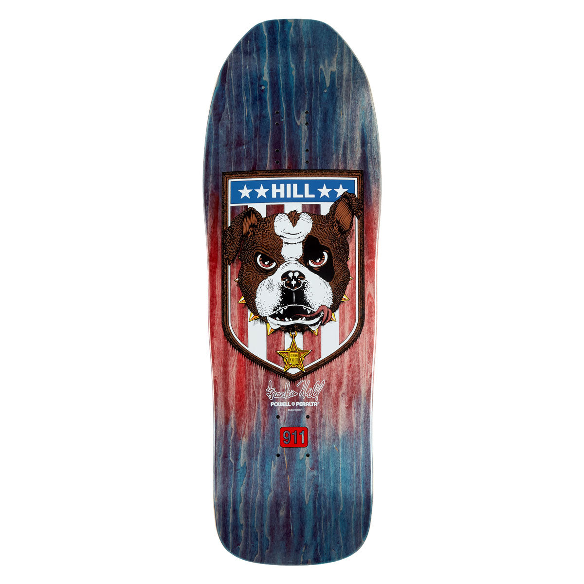Powell-Peralta Frankie Hill Bull Dog 13 Skateboard Deck - Blue/Red Fade - 10.00