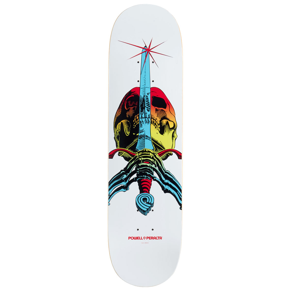 Powell-Peralta Ray Rodriguez Skull & Sword Skateboard Deck - Yellow Fade/White - 8.25