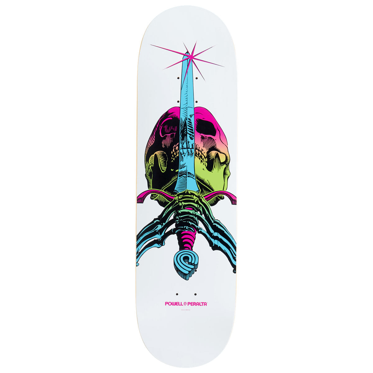 Powell-Peralta Ray Rodriguez Skull & Sword Skateboard Deck - Lime Fade/White - 9.00