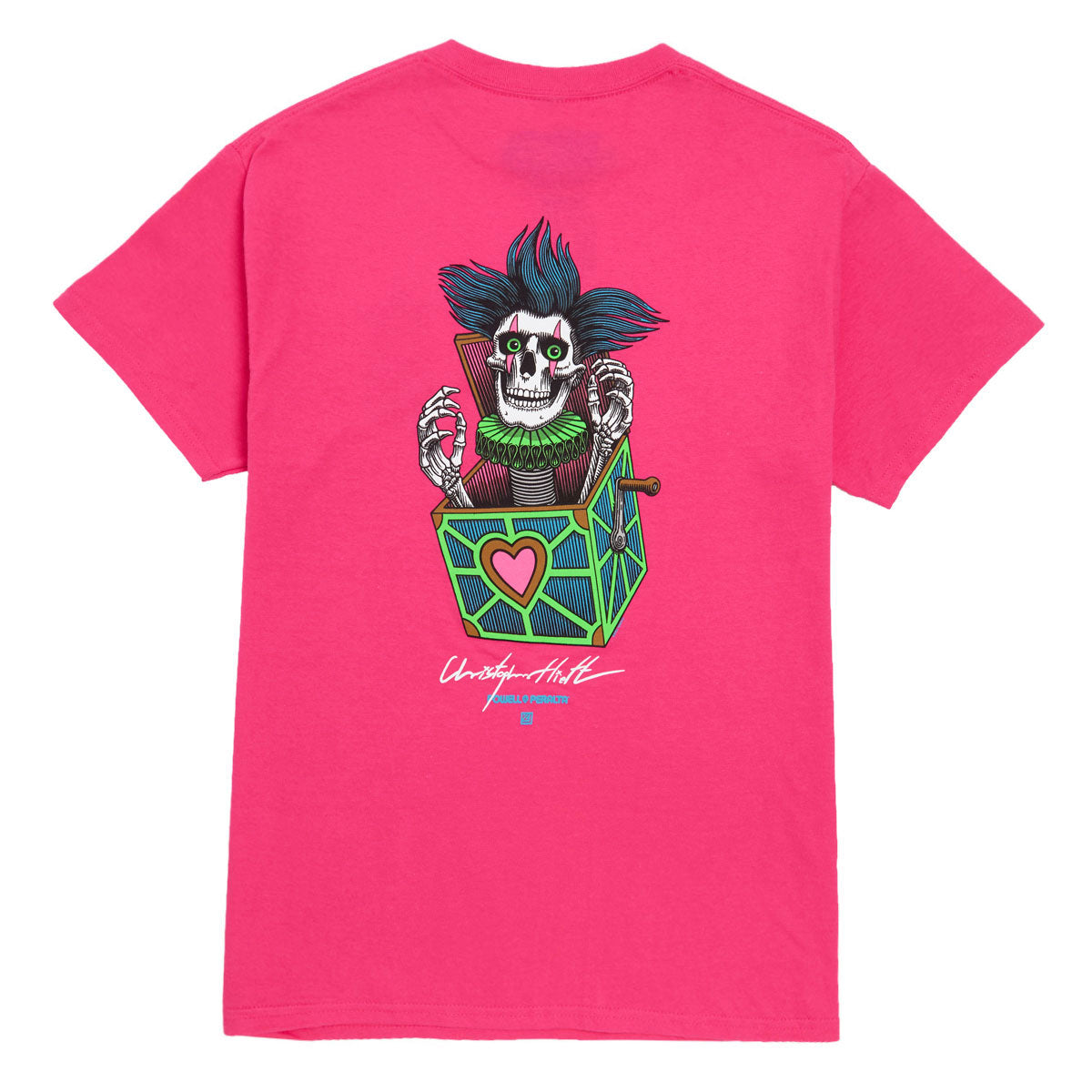 Powell-Peralta Chris Hiett Skull T-Shirt - Heliconia image 1