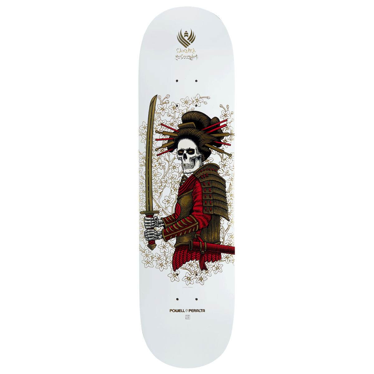 Powell-Peralta Flight Sakura Yosozumi Onna-Bugeisha Skateboard Deck - White/Gold Foil - 8.25