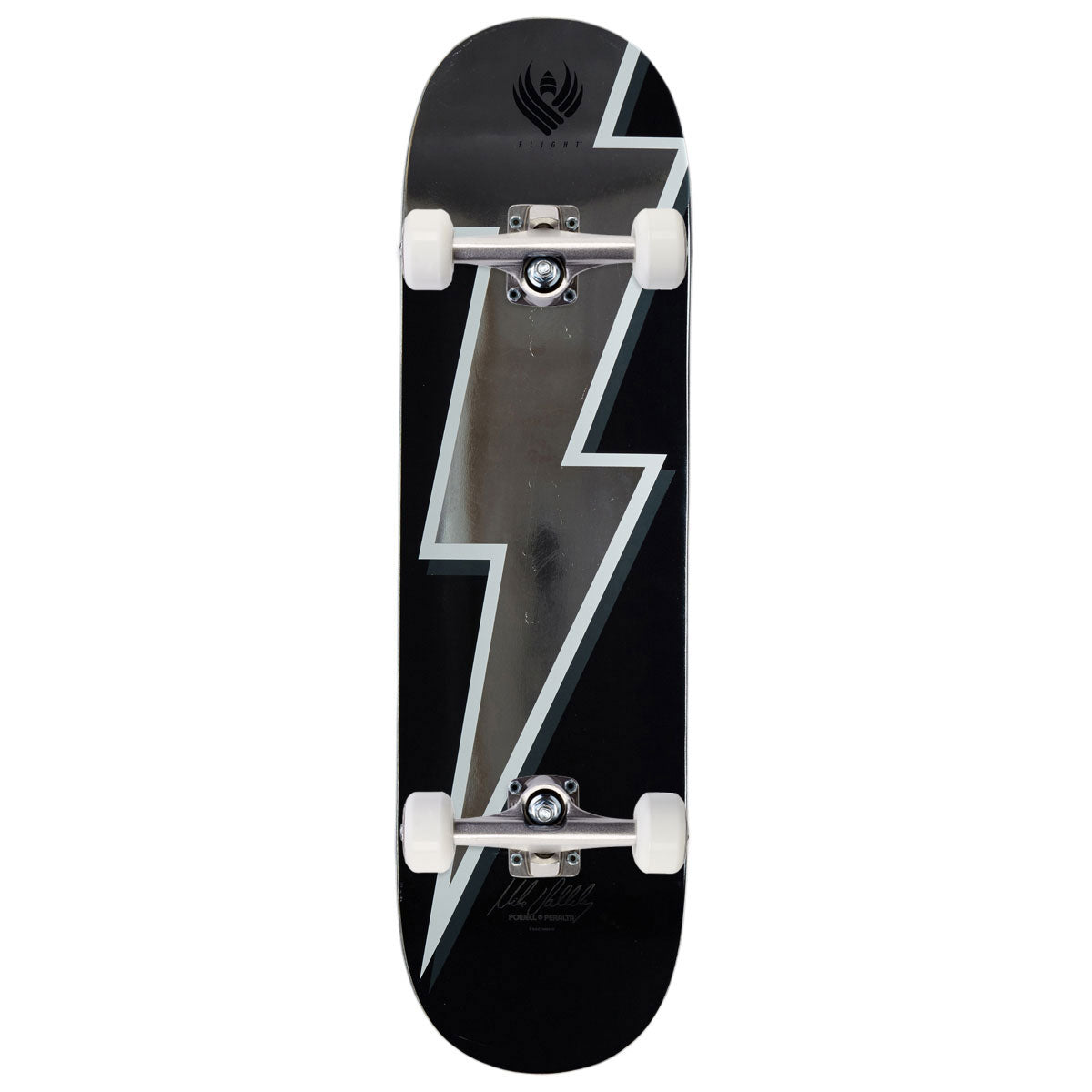 Powell-Peralta Flight Mike Vallely Lightning Bolt 02 Skateboard Complete - Silver Foil - 8.75