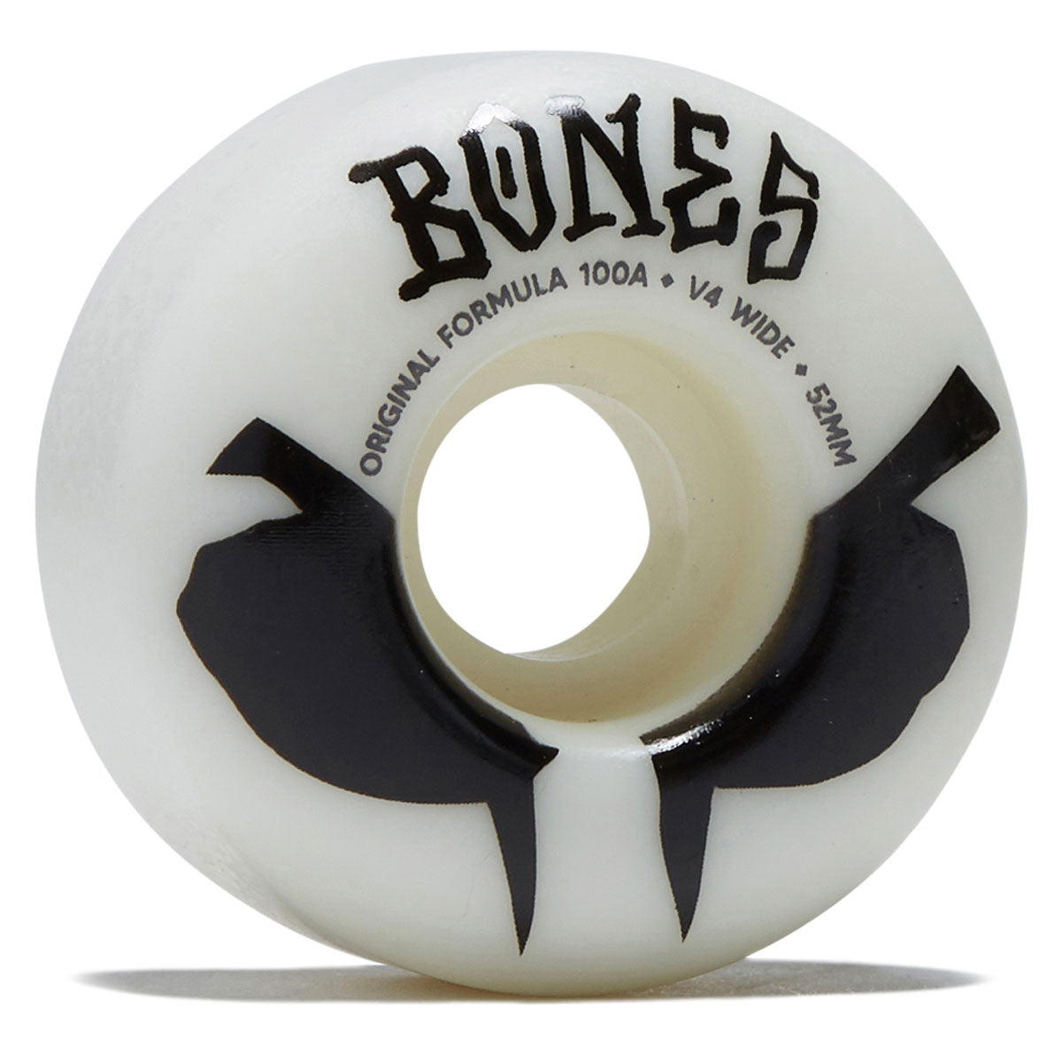 Bones 100s Wides 100a V4 Wide Skateboard Wheels - White 2026 - 52mm image 1