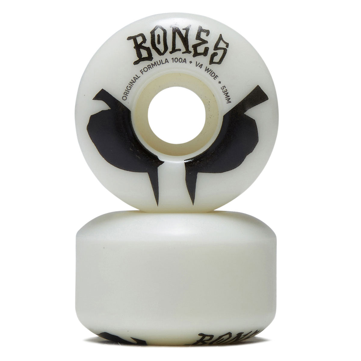 Bones 100s Wides 100a V4 Wide Skateboard Wheels - White 2026 - 53mm image 2