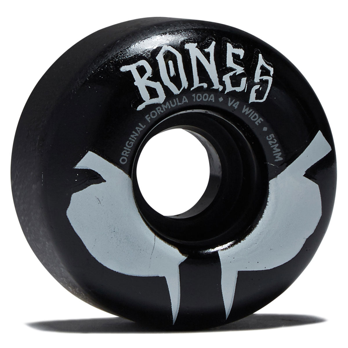 Bones 100s Wides 100a V4 Wide Skateboard Wheels - Black 2026 - 52mm image 1