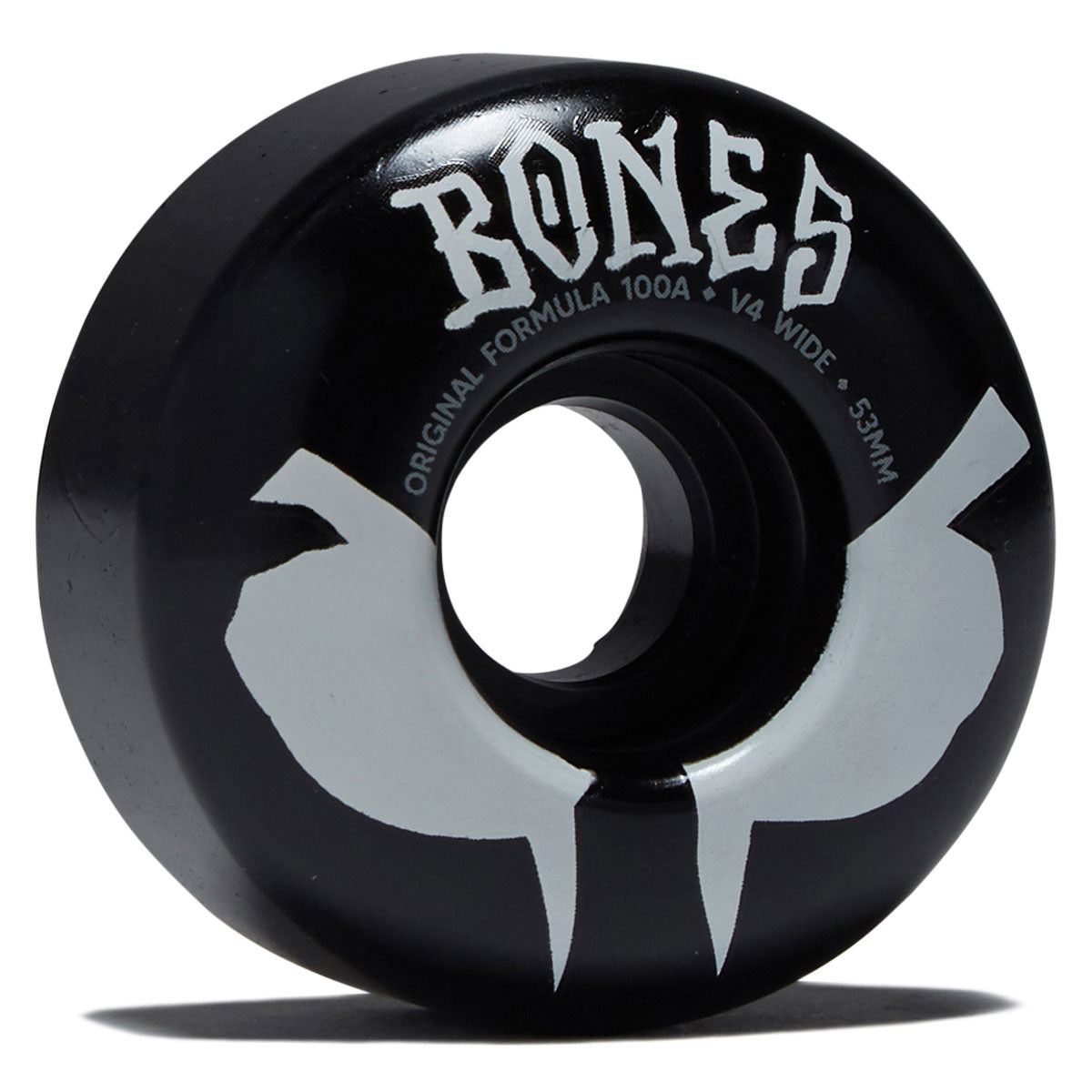 Bones 100s Wides 100a V4 Wide Skateboard Wheels - Black 2026 - 53mm image 1