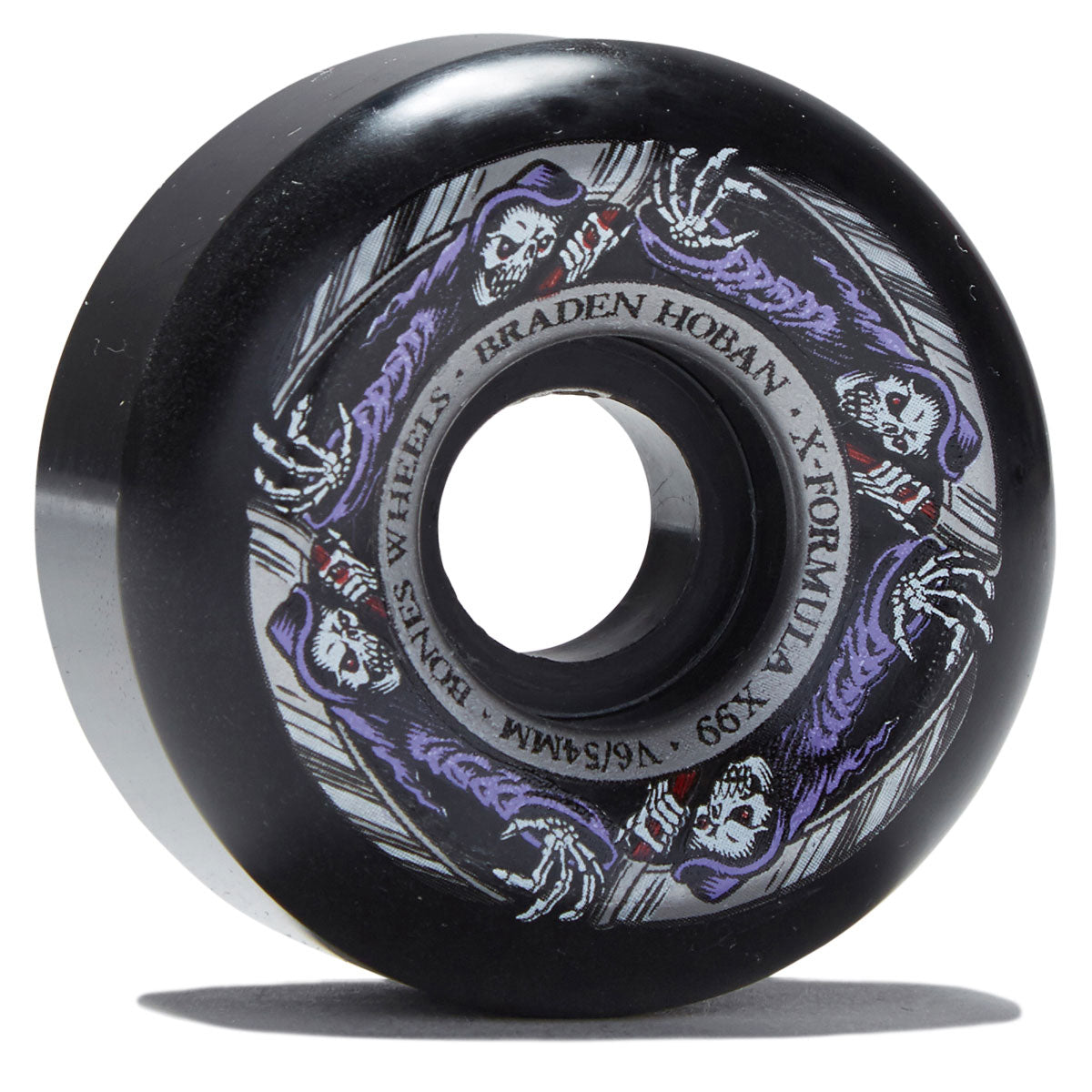 Bones X-Formula Braden Hoban Reaper 99a V6 Wide-Cut Skateboard Wheels - Black - 54mm image 1