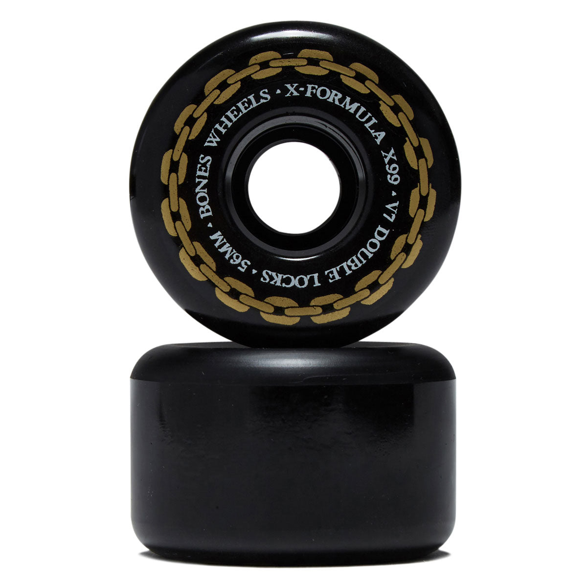 Bones X-Formula Double Locks 99a V7 Double Lock Skateboard Wheels - Black - 56mm image 2