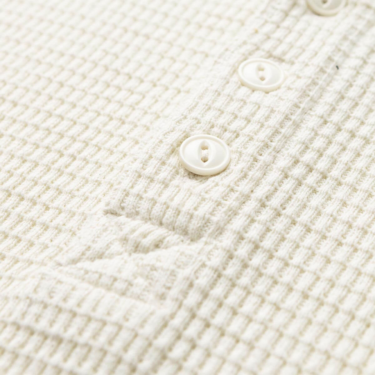 Seager Sawpit Henley Long Sleeve Thermal Shirt - Vintage White image 2