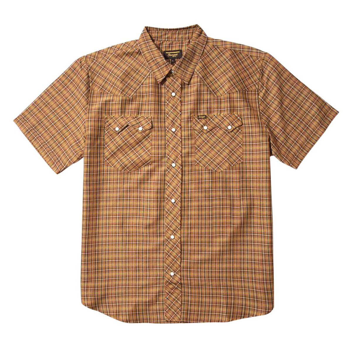 Seager Sawtoof Shirt - Gold Mini Check Plaid image 1