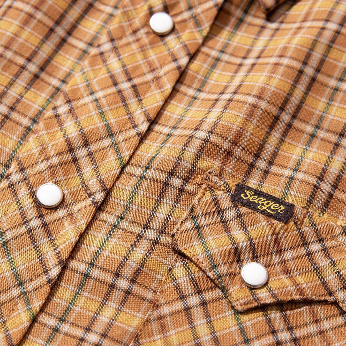 Seager Sawtoof Shirt - Gold Mini Check Plaid image 4