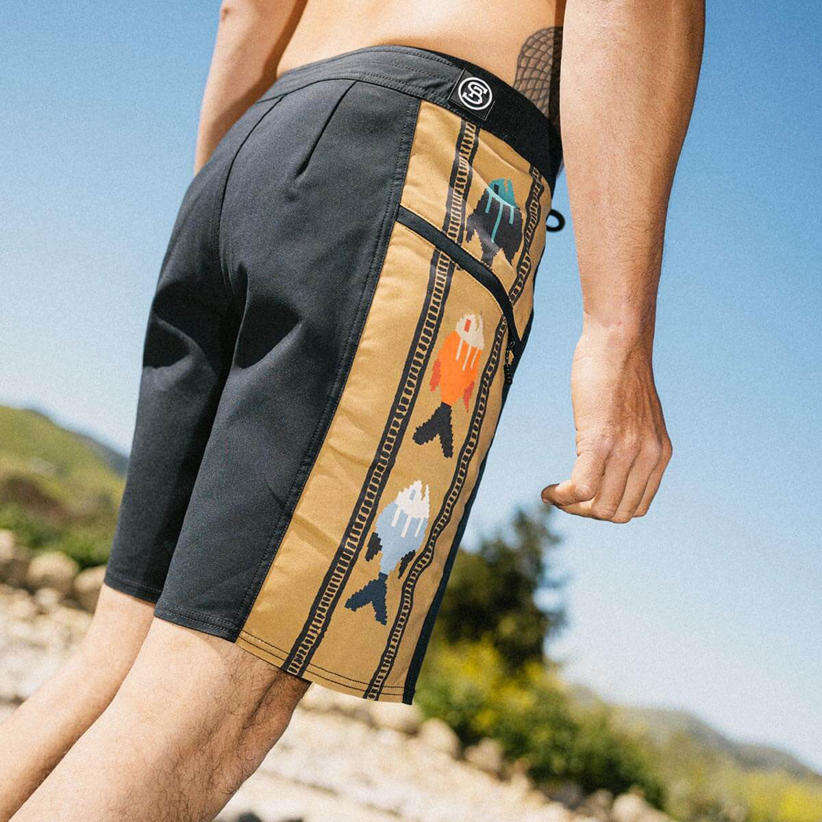 Seager Capo Panel Boardshorts - Upstream Black image 5