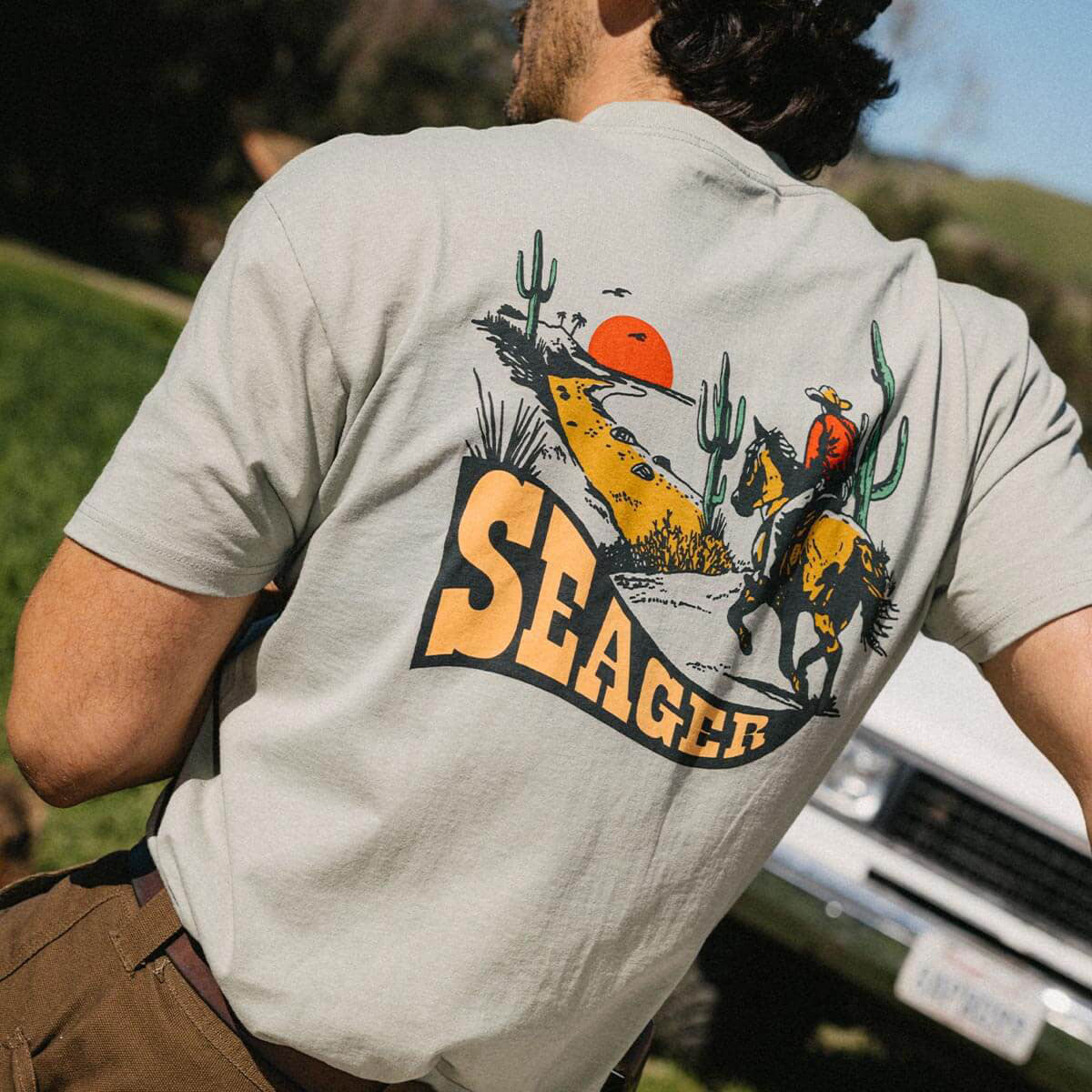 Seager Long Ride T-Shirt - Desert Green image 4