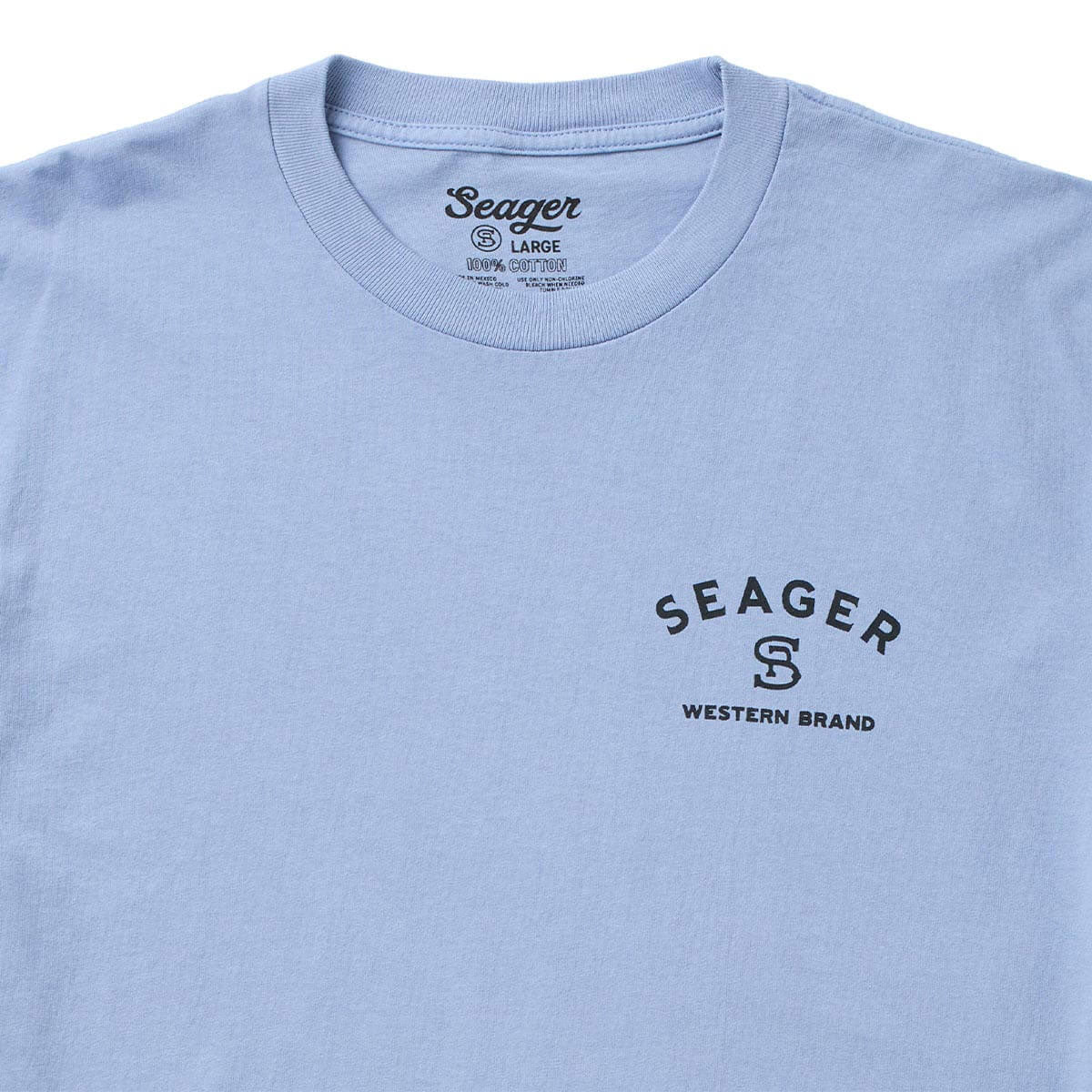 Seager Branded T-Shirt - Faded Denim image 3