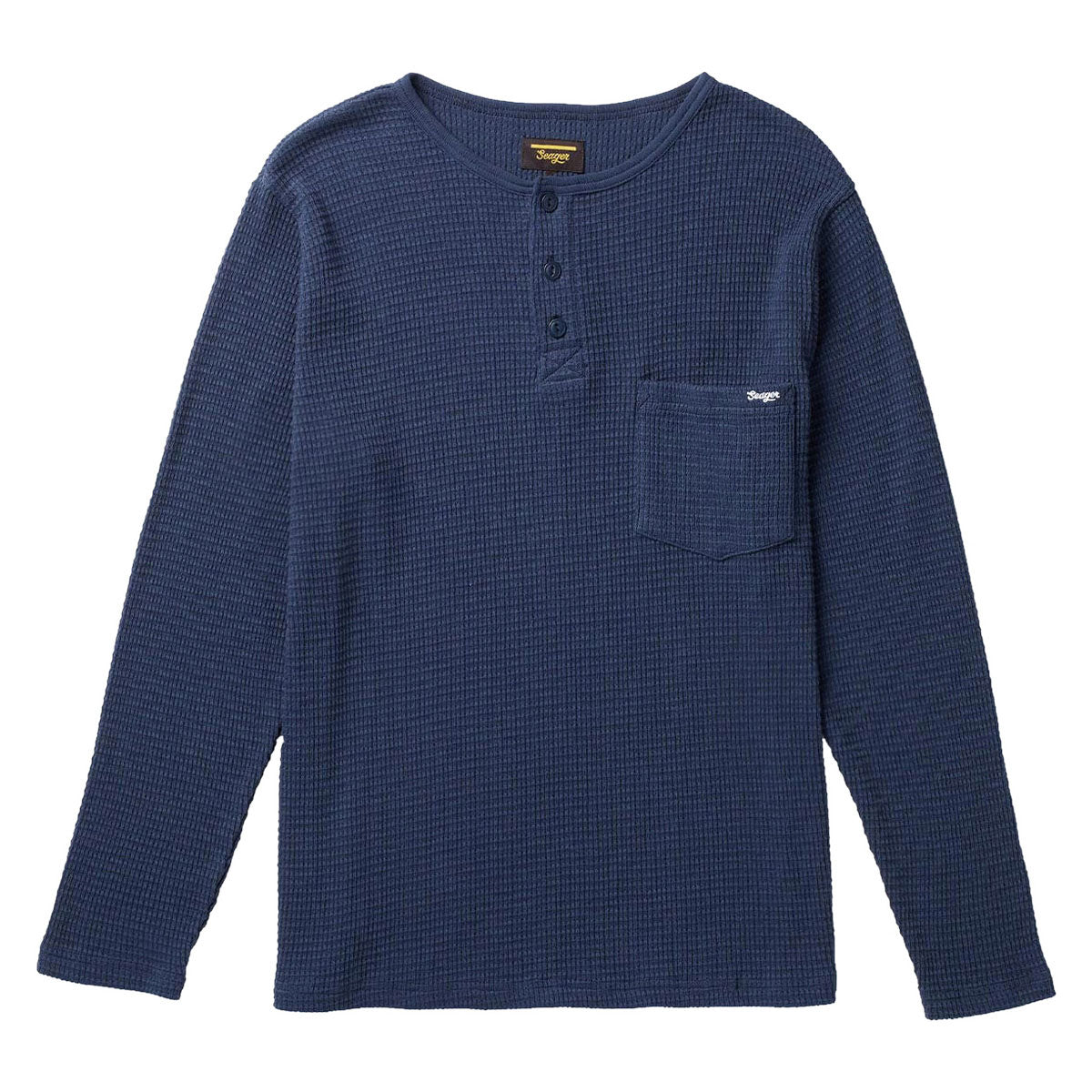 Seager Sawpit Henley Long Sleeve Thermal Shirt - Navy image 1